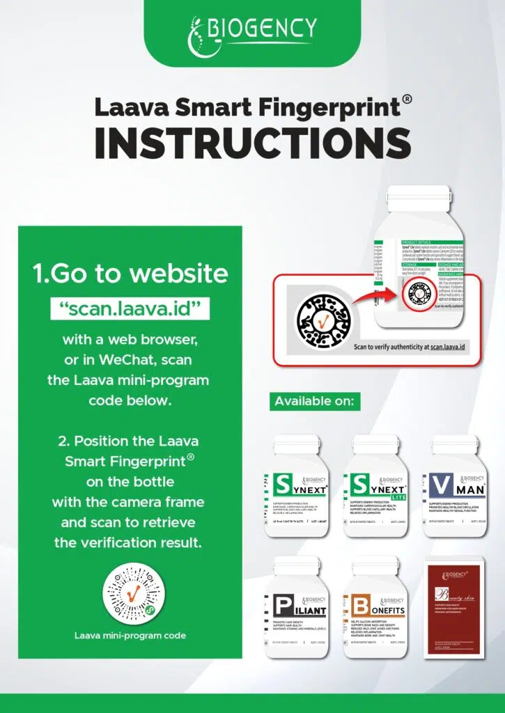 Biogency Authentication Instructions with Laava